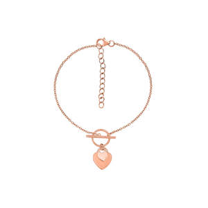 Elegant Rose Gold Heart <b>Charm</b> Toggle Fashion <b>for</b> <b>Bracelet</b> <b>for</b> Women with Unique Design - Product Image 3