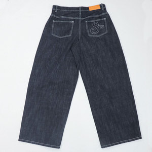 <b>Men</b> Oil Wax Denim <b>Jeans</b> Classic Gothic <b>Men's</b> Coated Casual High Street Straight Hip Hop Man Solid <b>Jeans</b> Pants Stacked Pants - Product Image 2
