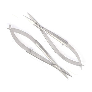 Micro-ciseaux personnalisés avec logo Ciseaux à ressort en acier inoxydable poli miroir pour salon à domicile Lame incurvée Type de beauté - Product Image 3