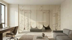 Persianas Enrollables Personalizadas ZSTARR, Panel de Filtrado de Luz, Cortinas Enrollables <span class=keywords><strong>con</strong></span> Dibujo Minimalista de Gato <span class=keywords><strong>para</strong></span> Ventana y Puerta Corredera - Product Image 2