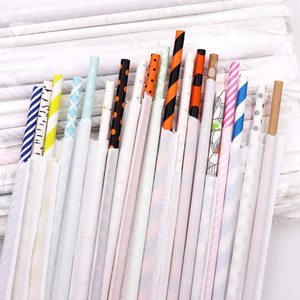 Pailles à boire en papier de couleur personnalisée de haute qualité nouveau motif divers pour les fêtes et les décorations pailles en papier biodégradables - Product Image 6