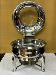 Ensemble de réchauds à nourriture en acier inoxydable, design Art déco, utilisation en restaurant, équipement de buffet, plats de service - Product Image 2