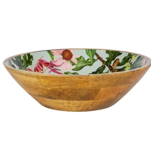 Bol de service en bois personnalisé de la meilleure qualité fait à la main pour servir des salades et des fruits dans les restaurants utilisés. - Product Image 5
