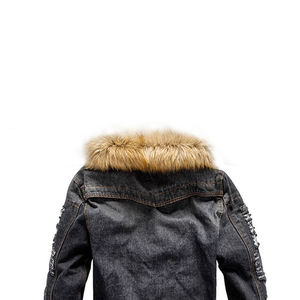 แจ็คเก็ตเดนิมผ้าแคนวาสสำหรับผู้ชาย - กันน้ำและระบายอากาศได้ดี ทรงทันสมัย งานฝีมือประณีต โลโก้ด้านหน้า - Product Image 4