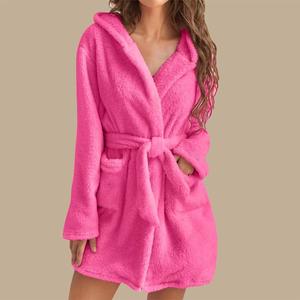 2023 venta al por mayor súper absorbente buena calidad mujeres Coral polar lujo Albornoz pérdida felpa Spa Bata - Product Image 1