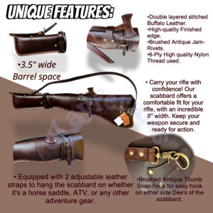 ซองปืนหนังแท้ฟูลเกรนขนาด 34 นิ้ว ดีไซน์วินเทจแบบเรียบง่าย พร้อมระบบก้านโยกและบุภายในเพื่อการป้องกัน - Product Image 6