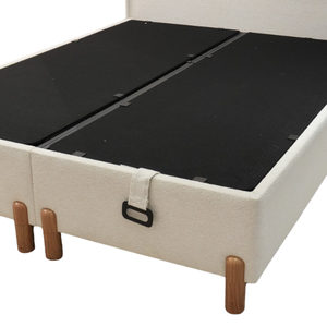 Ensemble de tête de lit rembourrée avec base de rangement Luxe Sense, cadre moderne, prêt pour l'OEM, confortable pour chambre à coucher, personnalisable B2B, couleurs sur mesure - Product Image 6