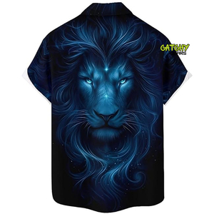 เสื้อเชิ้ตแขนสั้นลายดอกไม้ลำลองทรงหลวมสำหรับผู้ชายและผู้หญิงวินเทจ3D ดอกทานตะวันลายฮาวายผ้าระบายอากาศได้ - Product Image 4