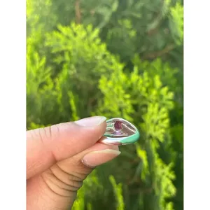 925 <b>Silver</b> Boho <b>Statement</b> <b>Ring</b> with Oval Cut Ruby Handmade Romantic Jewelry Featuring Bezel Setting for Everyday Wear - Product Image 5