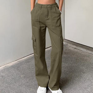 Logo personnalisé taille haute Baggy Cargo pantalon de jogging grande taille pantalons de survêtement d'été pour hommes femmes taille élastique devant plat lavé - Product Image 3