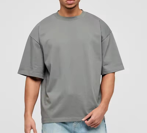 T-shirt à manches mi-longues en coton 100% confortable et respirant pour hommes américains T-shirt ample de haute qualité imprimé lourd - Product Image 4