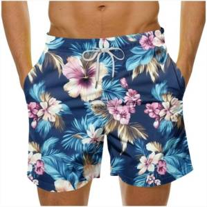 Shorts de sport pour hommes à taille élastique de haute qualité Vêtements décontractés Imprimés personnalisables Shorts de planche en coton complet Méthode de tissage tissé - Product Image 1