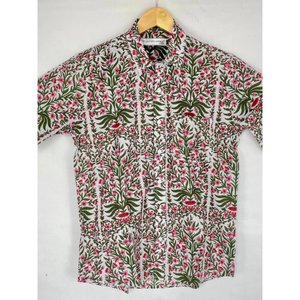 เสื้อเชิ้ตผู้ชายสีเทาสไตล์ลำลองสำหรับฤดูร้อน ผ้าฝ้ายป๊อปลินพิมพ์ลายด้วยมือ สวมใส่สบาย เหมาะสำหรับชายหาด สวน ปิกนิก หรือใส่ในเมือง เป็นของขวัญสำหรับคุณพ่อ - Product Image 5
