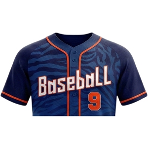 Conjuntos de Camisetas de Béisbol Personalizadas para Hombre, 100% Poliéster, Cuello en V, Diseño Sólido, Transpirables, de Secado Rápido, Impresión por Sublimación, 300g, OEM - Product Image 5