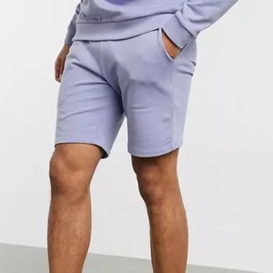 Ensemble short à capuche en éponge française 100% coton pour hommes taille haute élastique brodé tissu tricoté teint uni Design peint moderne - Product Image 2