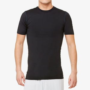 เสื้อยืด83% แขนสั้นผ้าโพลีเอสเตอร์ผ้าสแปนเด็กซ์17% เสื้อใส่เล่นยิมฟิตเนสเสื้อรัดรูปสำหรับผู้ชาย - Product Image 5