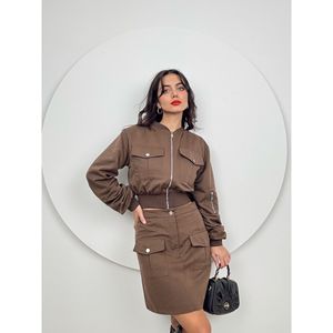 ชุดเซ็ตกระโปรงสั้นสไตล์ลำลอง 1028 ผลิตจากผ้าแคนวาสที่ทนทาน - Product Image 3