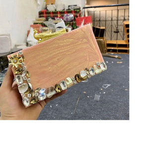 Custom Made Women's Clutches Resin <b>Purses</b> with Elegant Embellishments Fashion <b>Accessory</b> for Stores Resale - Product Image 1