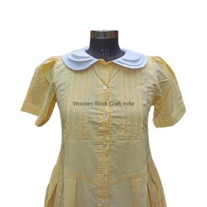 Vestido Midi de Verano para Mujer, Estilo Vintage Moderno, 100% Algodón, Mangas Cortas, Cuello Peter Pan con Botones, Estampado Floral, Ecológico, para la Playa - Product Image 2