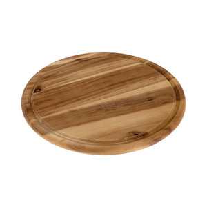Plato de carne Acacia 2 x platos de madera Plato de aperitivos Tabla de pan Tabla de cortar Diámetro 25 cm TAIMARS DECORACIÓN DEL HOGAR - Product Image 1