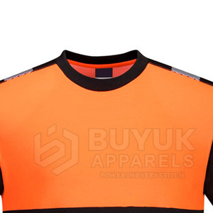 เสื้อเชิ้ตนิรภัยสะท้อนแสงแขนสั้น ระบายอากาศได้ดี ผลิตจากโพลีเอสเตอร์ 100% แห้งเร็ว ป้องกันไฟไหม้ สำหรับควบคุมการจราจร - Product Image 4