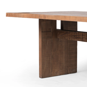 Mesa de Comedor de Madera Maciza Natural Reciclada de Estilo Rústico Asiático, Forma Rectangular, Patas de Madera, para 6 a 8 Personas, para Restaurante o Cocina - Product Image 4