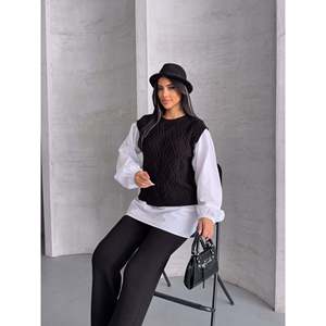 ชุดเสื้อถักลายละเอียด 1561 สำหรับผู้หญิง เสื้อเชิ้ตและเสื้อสเวตเตอร์สุดเก๋ - Product Image 3