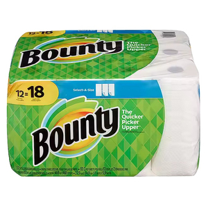 Essuie-tout jetables Bounty Select-A-Size 6 feuilles par rouleau de 90 rouleaux doubles blancs doux et absorbants à 3 plis pour un usage domestique - Product Image 1