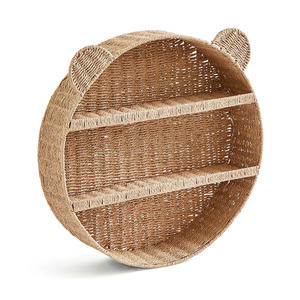 Étagère murale en papier tissé avec visage d'ours mignon, organisateur de rangement pour chambre d'enfant, étagère murale décorative charmante pour salle de jeux, chambre d'enfant - Product Image 1