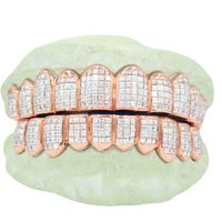 Grillz invisible Hip Hop personnalisé en argent 925 avec diamants Moissanite de laboratoire, pour deux dents