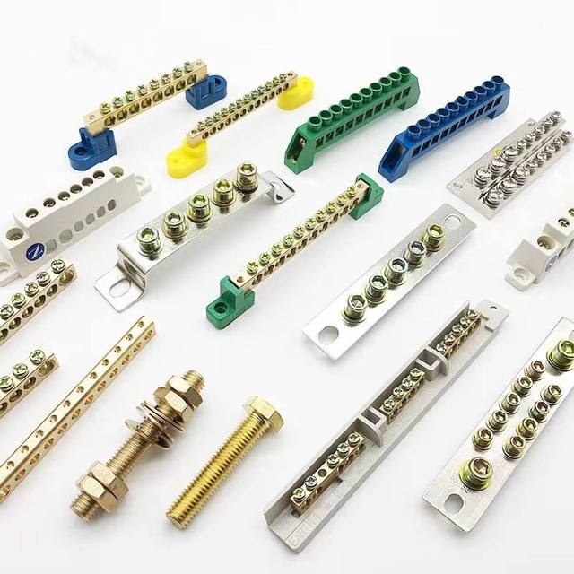 Heavy Duty Brass Terminal Blocks for Earth and Grounding Connections in Distribution Boxes and Control Panels