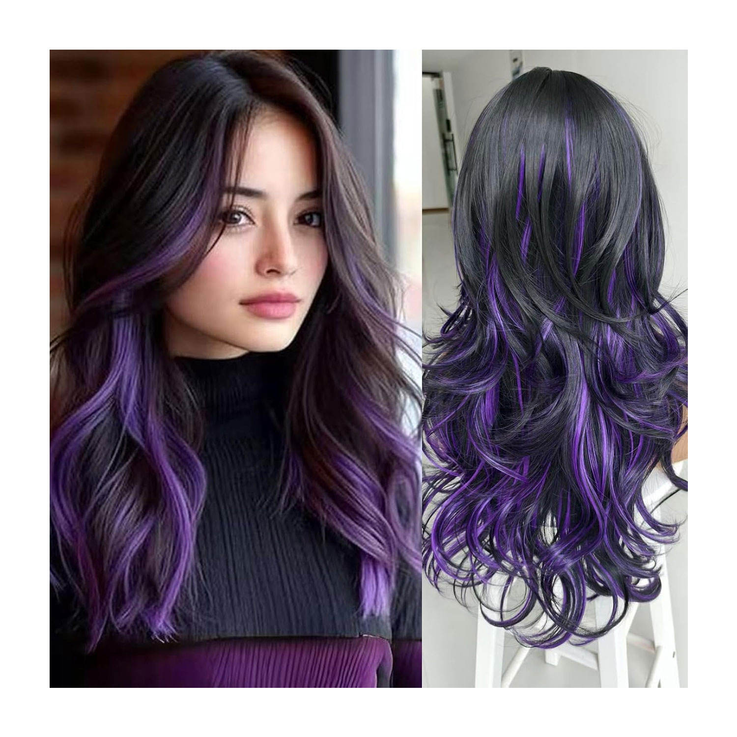 Transform Your Look With Premium Quality purple highlights for brown hair  Solutions, image size:1500x1500