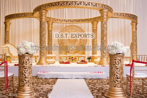 Mandap de Boda de Diseño Real Dorado, Mandap Redondo en Venta, Pilares de Fibra de la Mejor Calidad, Mandaps DST Exports para Fiestas, EE. UU. - Product Image 6