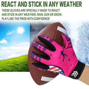 Gants de football américain pour jeunes de haute qualité en gros personnalisés légers antidérapants avec poignées directement du fabricant - Product Image 5