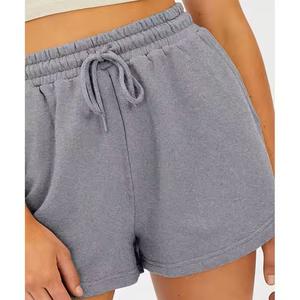 Cómodos pantalones cortos de felpa francesa de algodón para mujer, pantalones cortos informales de gimnasio de peso pesado de talla grande, conjunto de pantalones cortos con patrón sólido - Product Image 6