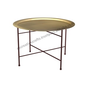 Modern Gold Antique Finished <b>Round</b> <b>Coffee</b> <b>Table</b> with Designer Style Dining Home Use <b>Metal</b> Material Bedroom Living Room Furniture - Product Image 5