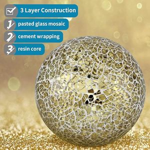 Increíble Esfera de vidrio de mosaico, diseño creativo, bolas decorativas de vidrio para el hogar, artesanías, adornos de bolas doradas, decoración del hogar para regalo - Product Image 4