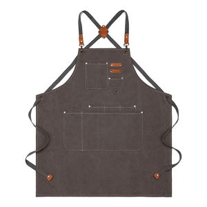 Delantal de camarero de algodón personalizado de la industria alimentaria impermeable delantal de lona logotipo personalizado - Product Image 3