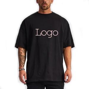 Men's <b>Tshirts</b> Streetwear Custom logo High Quality 100% Cotton Drop Shoulder Blank Heavyweight Crew Neck T-shirts for Men - Product Image 6