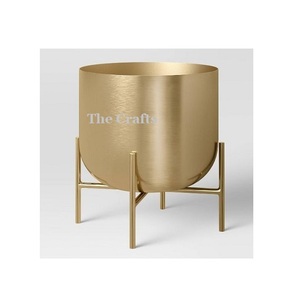 Maceta de hierro de diseño ventajoso con soporte de Color dorado para el hogar, Hotel y decoración de jardín, maceta de plantas - Product Image 1