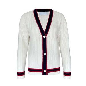 Pulls en tricot jacquard en coton/fibre de bambou, design personnalisé, uni, décontracté, automne, col en V, pour femmes, nouvelle arrivée, faible MOQ - Product Image 1