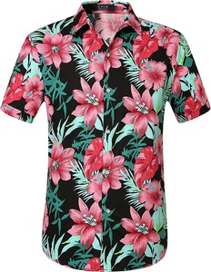 Thương Hiệu Mới Đầy Đủ Nút Giản Dị Mặc Ngắn Tay Áo Với Chất Lượng Cao Hawaii Áo Sơ Mi - Product Image 6