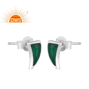 Última tendencia fina plata esterlina natural verde ónix piedra preciosa Horne diseño personalizado joyería fabricante - Product Image 1