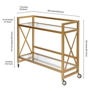 Wholesale Steel <b>Serving</b> Wine bar Cart for Home Catering Hotel Restaurant Kitchen Food <b>Serving</b> <b>Trolley</b> Wine & Glasses Holders - Product Image 5