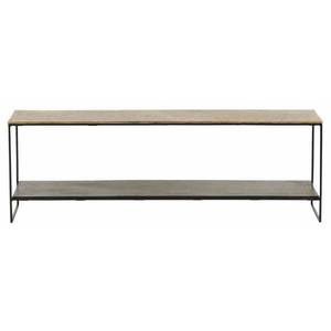 Mesa de Centro Moderna de Aluminio y Hierro con Superficie Rectangular, Mesa de Té de Altura Baja para Sala de Estar y Dormitorio - Product Image 2