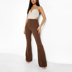 Pantalones acampanados de algodón para mujer, ropa informal, pantalones acampanados ligeros con cintura elástica para mujer a la venta - Product Image 3