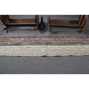 พรมวินเทจขนาด 2x8.9 ฟุต, พรมตุรกี, พรมลายดอกไม้สีน้ำตาล - Product Image 3