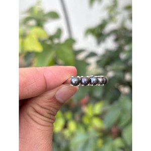 Black Pearl <b>Ring</b> <b>925</b> Sterling <b>Silver</b> Handmade Pearl <b>Ring</b> for Women Wholesale Jewelry Supplier - Product Image 2