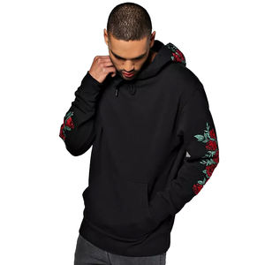 定制来样定做设计套头衫刺绣连帽衫批发纯色街头穿长袖快干刺绣连帽衫 - Product Image 1