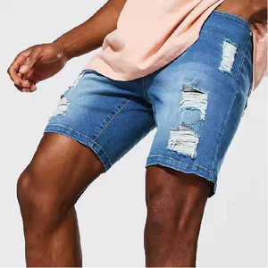 กางเกงยีนส์ขาสั้นสำหรับผู้ชายกางเกงขาสั้นผ้ายีนส์ใส่สบายมีสไตล์สำหรับใส่ในฤดูร้อน - Product Image 3